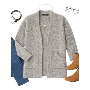 I.B. Diffusion Gray Mohair Blend Cardigan Oversized Vintage Womens Large Cozy